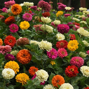 Zinnia elegans ''State Fair Mix'' (Zinnia) - State Fair Mix Zinnia